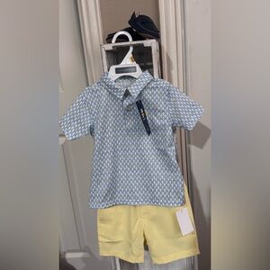 Izod Kids Blue and White Patterned Polo